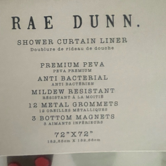 Rae Dunn Christmas Gnome Shower Curtain Liner - Picture 3 of 4